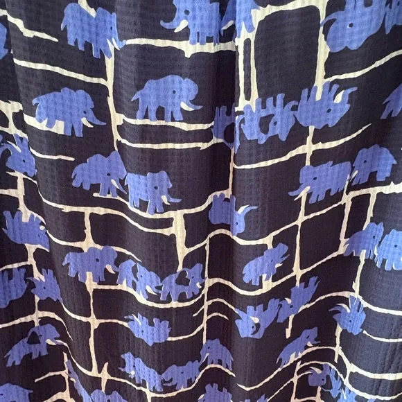 Calypso St. Barth Silk Maxi Dress in a Blue Elephant Print. Size L. New! - Picture 13 of 15